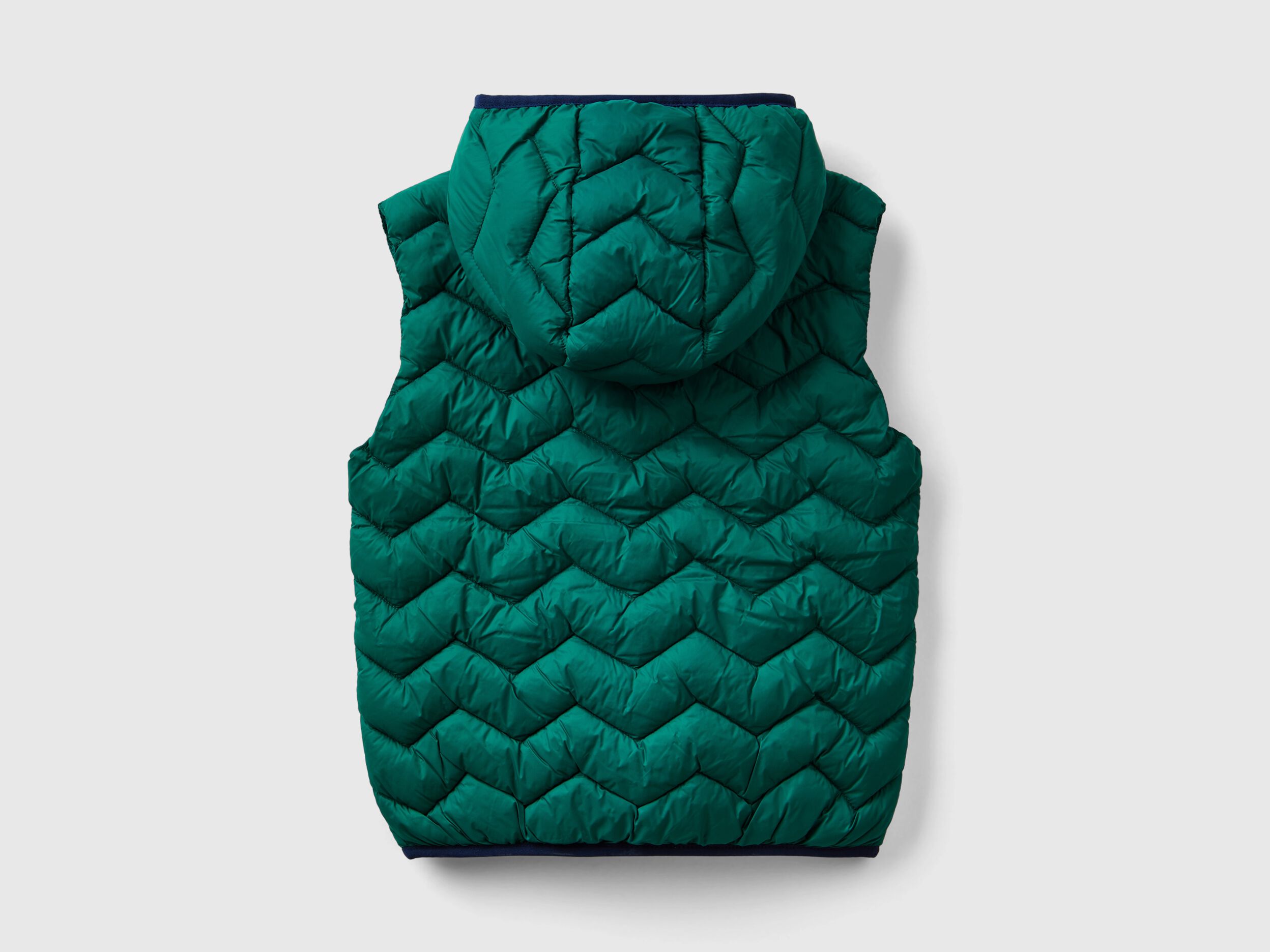 Padded vest with hood Dark Green Benetton