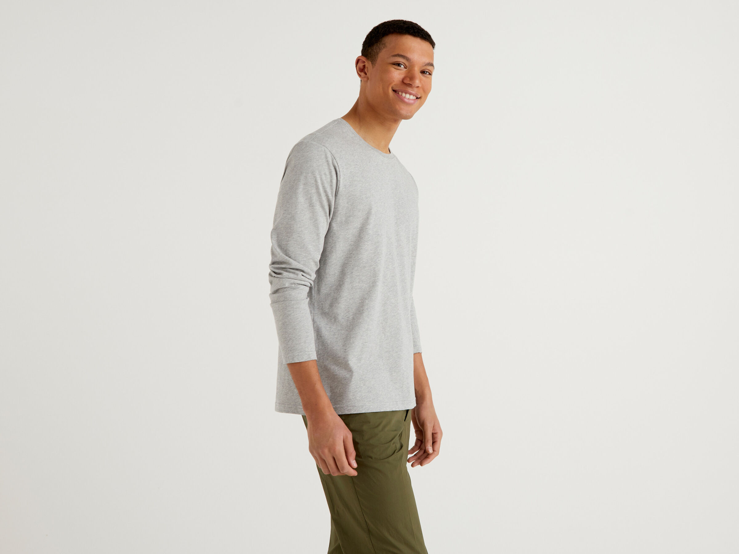 Long sleeve pure cotton t-shirt image number 3
