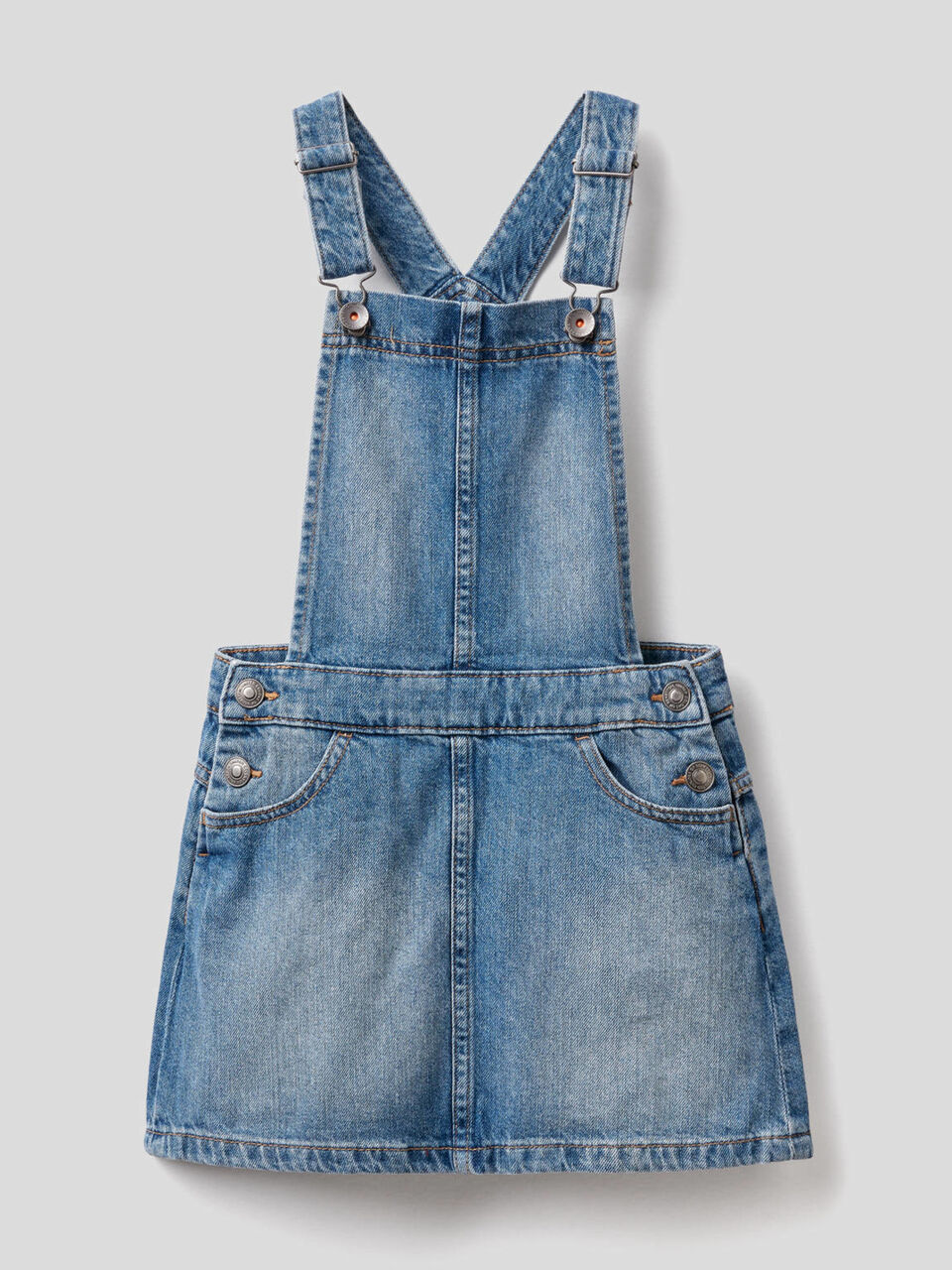 Dungaree skirt in pure cotton image number null