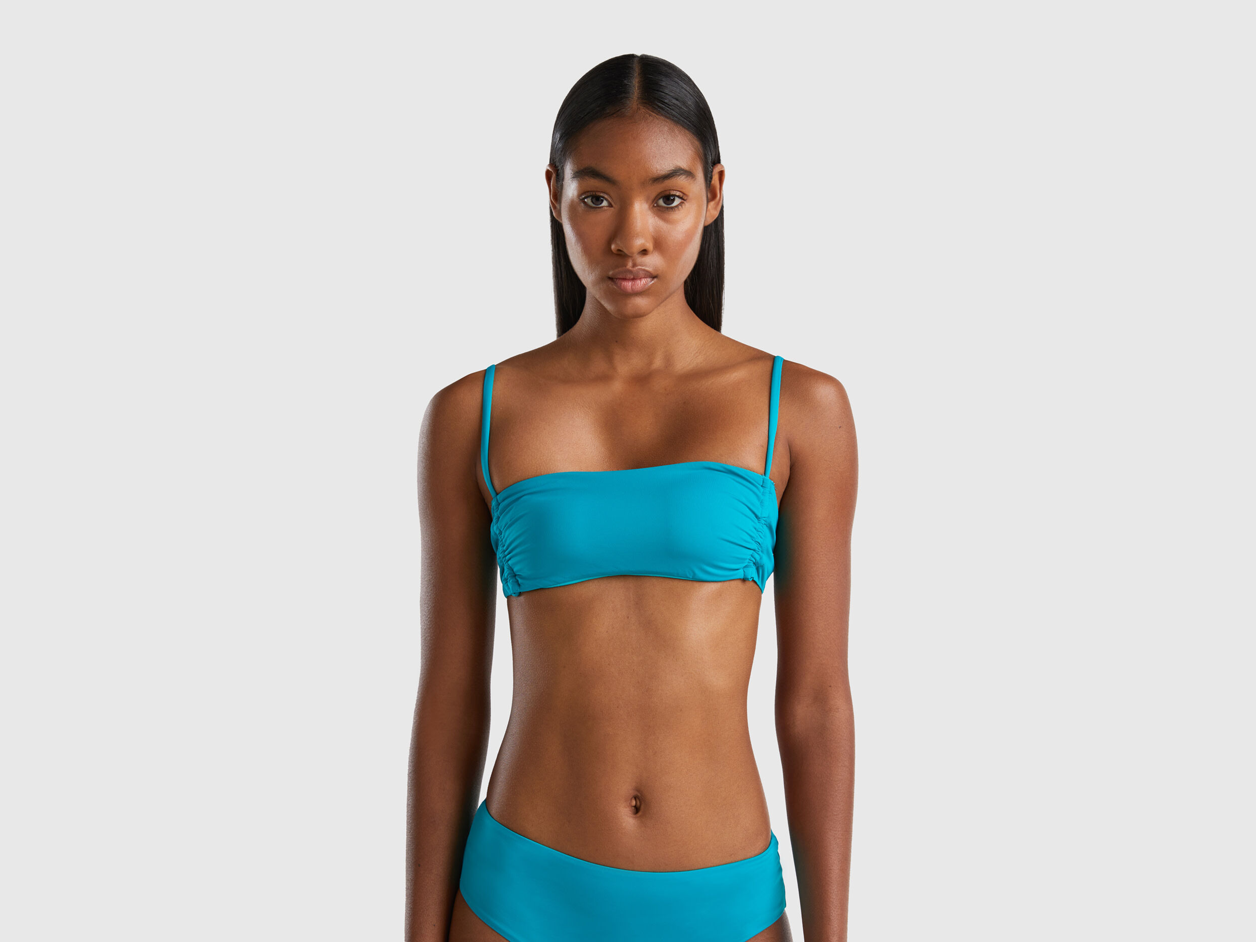 Solid bandeau hot sale bikini top