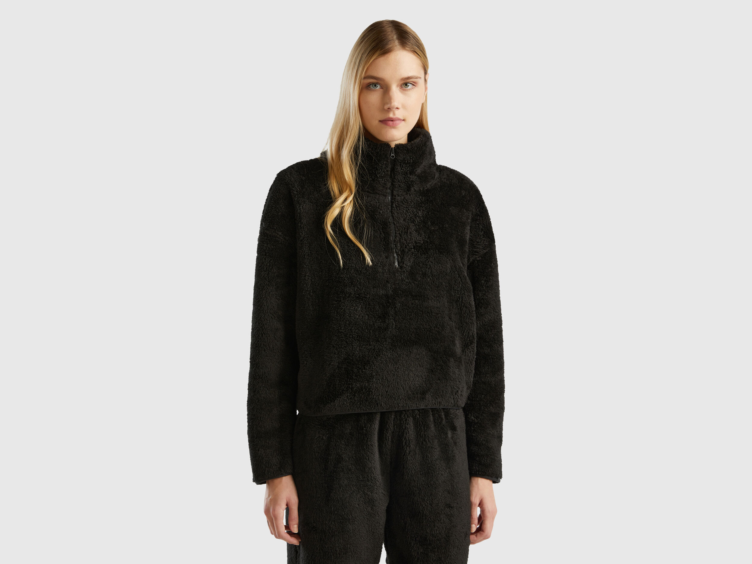 Half zip fur hoodie store
