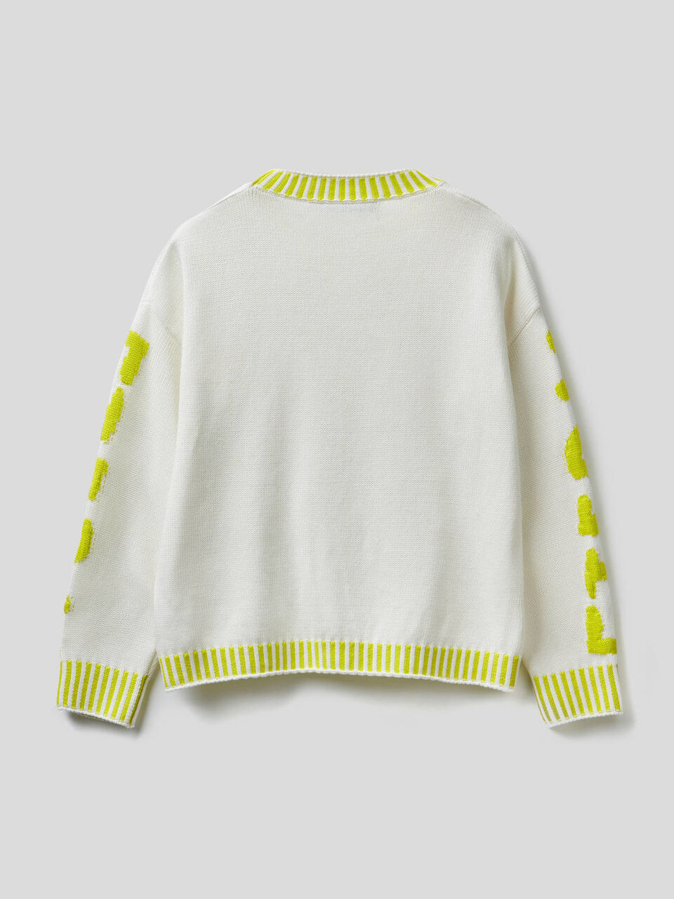 Cotton sweater with inlay motif image number null