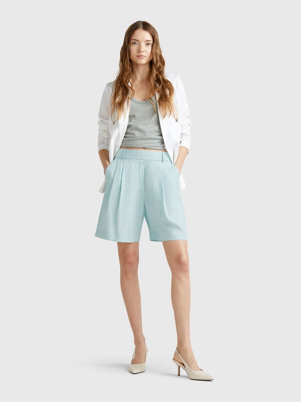 Bermudas 100% lino Mujer