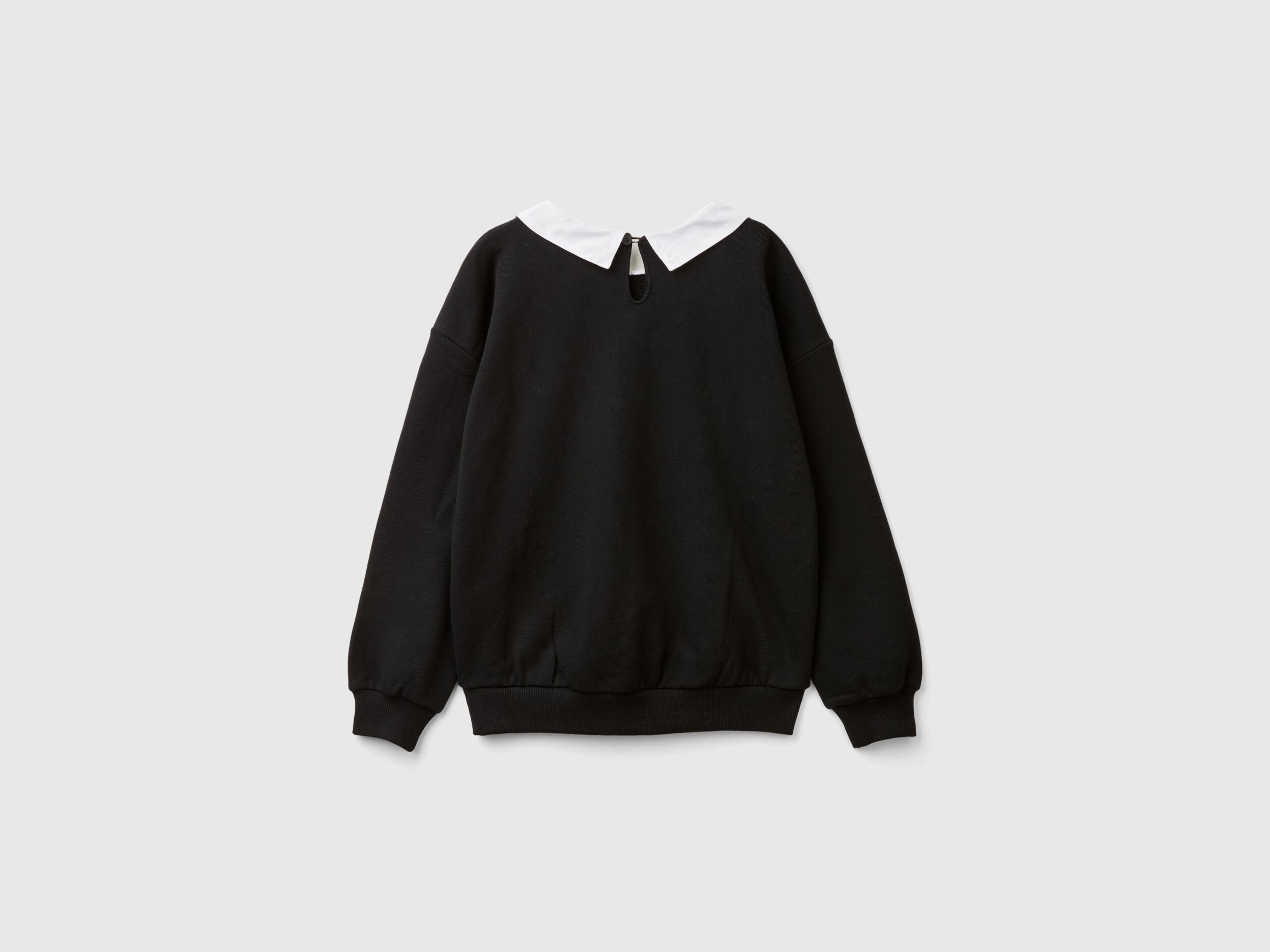 Black Wednesday Addams collared sweatshirt - Black | Benetton Black Wednesday Addams collared sweatshirt - Black | Benetton