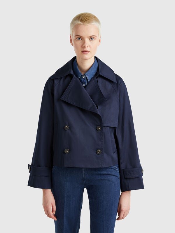 Cropped double-breasted trench coat Women