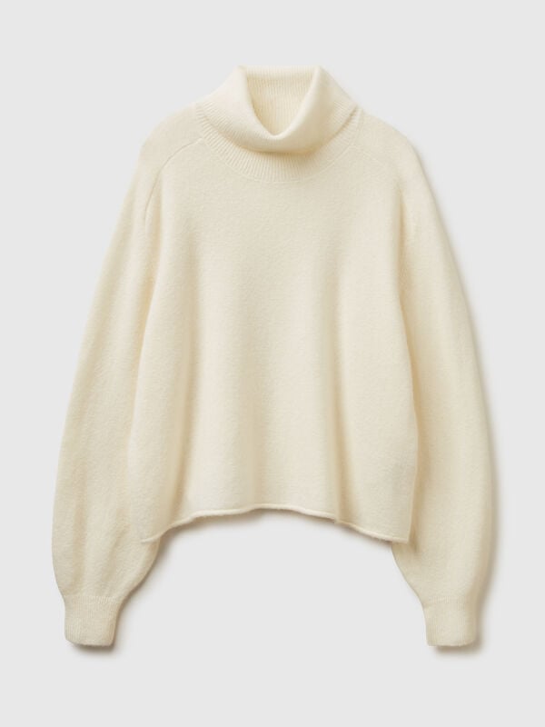 Turtleneck in stretch wool blend Women