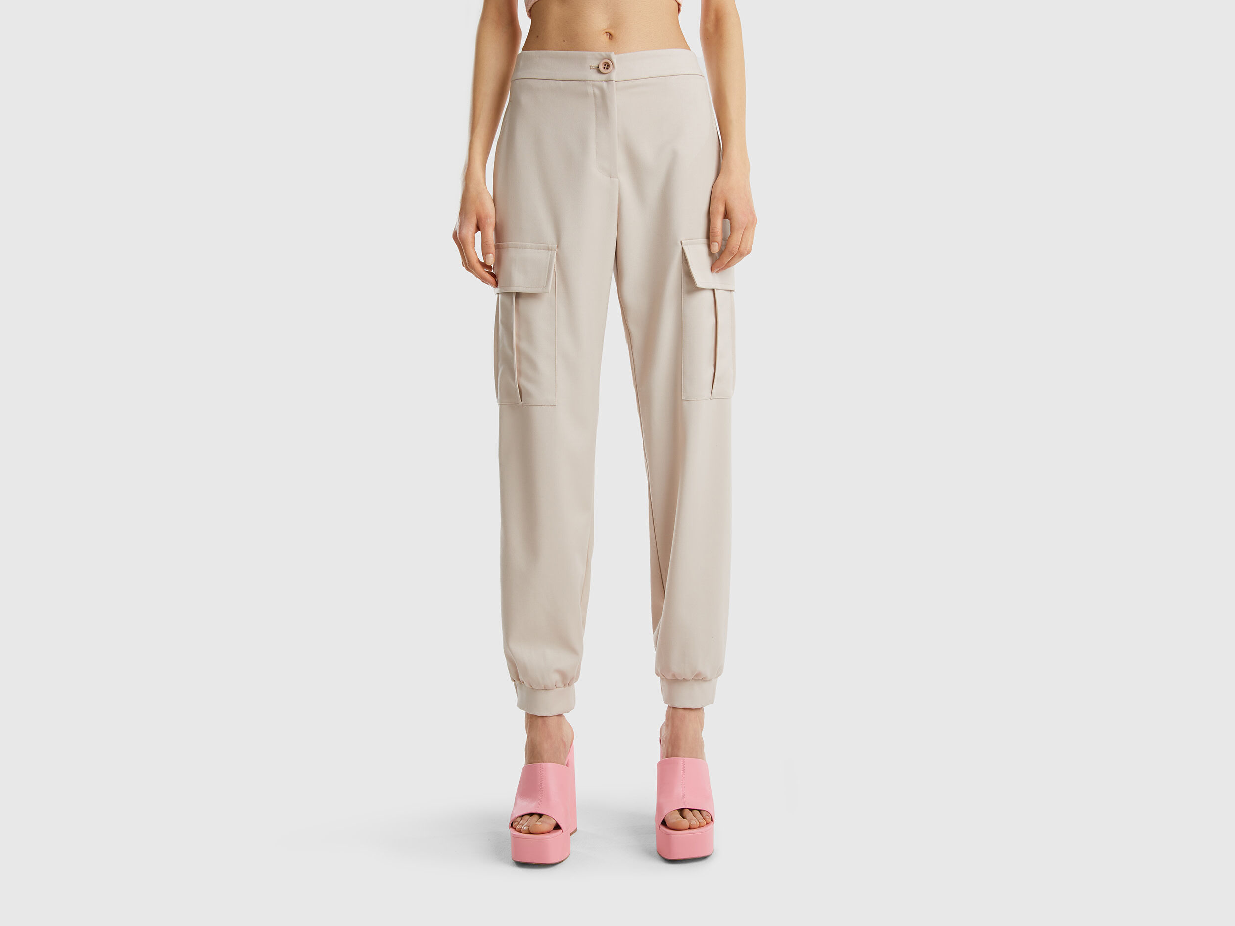 Cargo trousers - Beige - Women - Gina Tricot