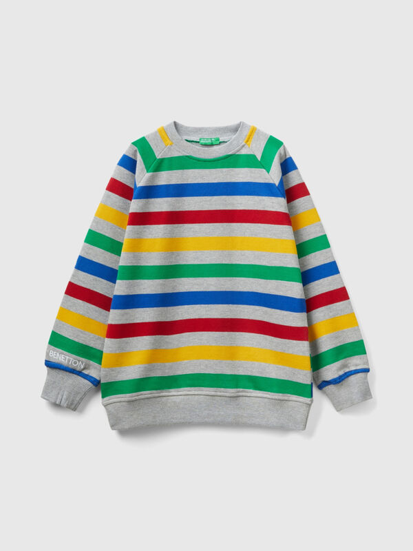 Sweatshirt with multicolor stripes