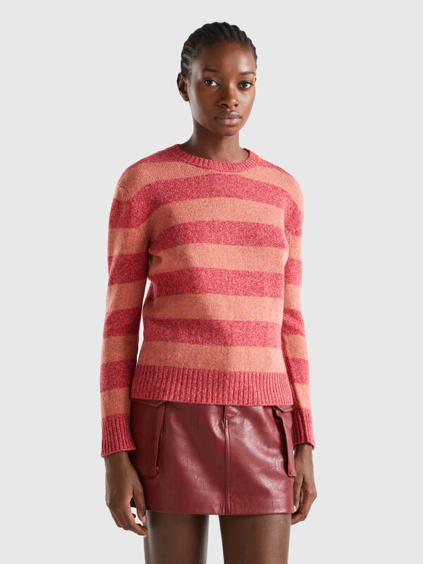 Striped sweater in pure Shetland wool Women