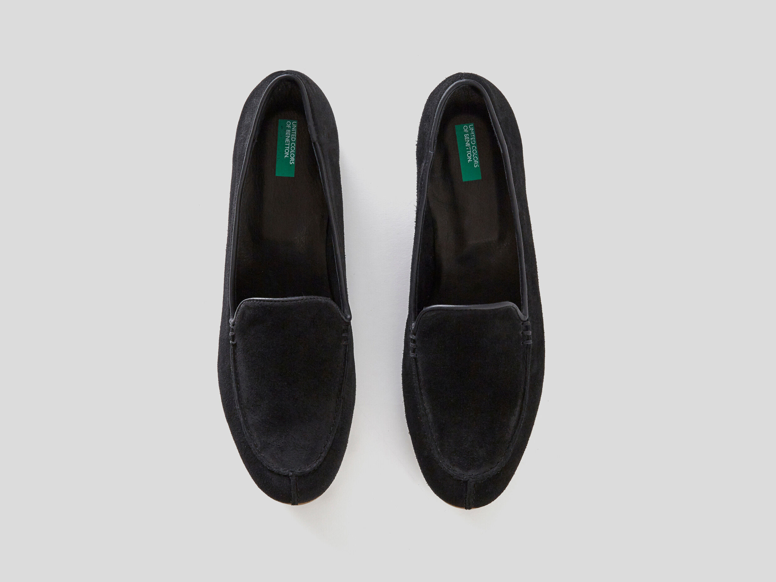 Chamois leather moccasins Black Benetton