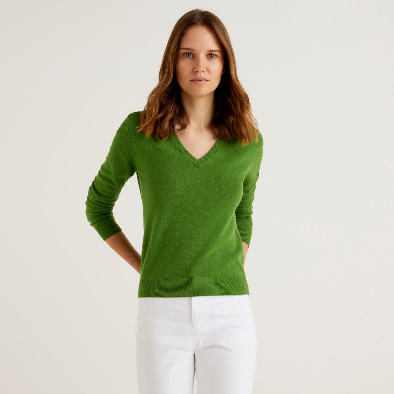 Merino wool v neck sweater new arrivals women's
