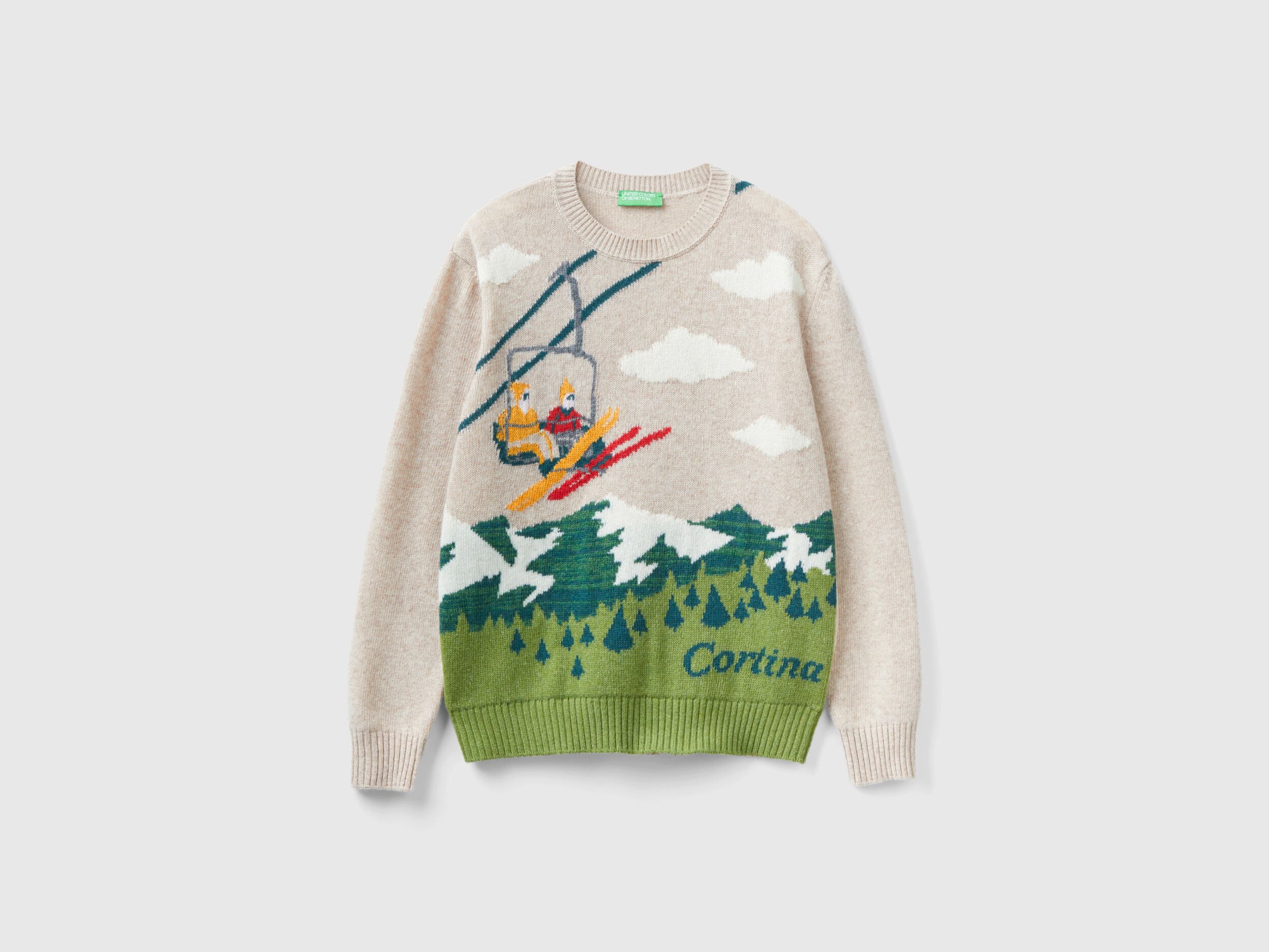 Benetton discount jacquard sweater