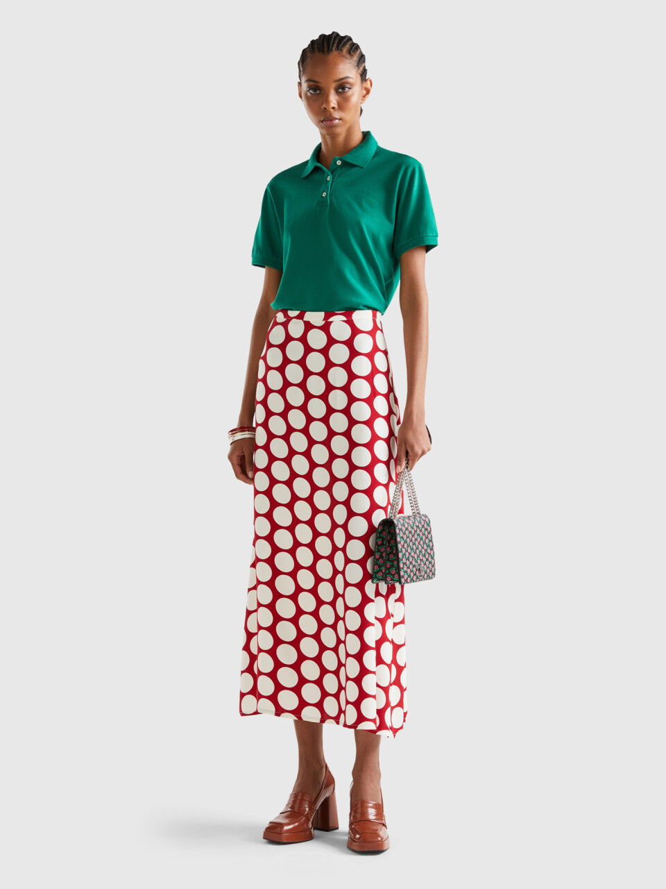 Polka dot long skirts hot sale