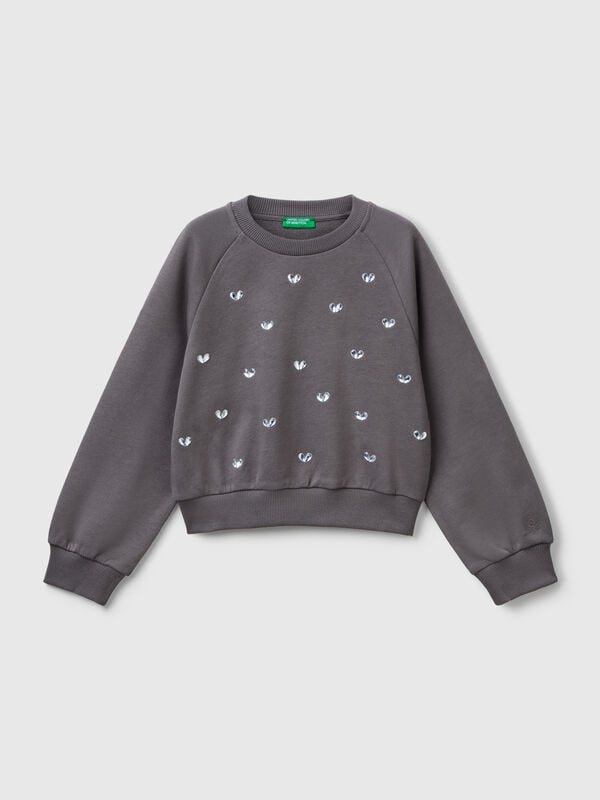 Sudadera con corazón de strass Niña
