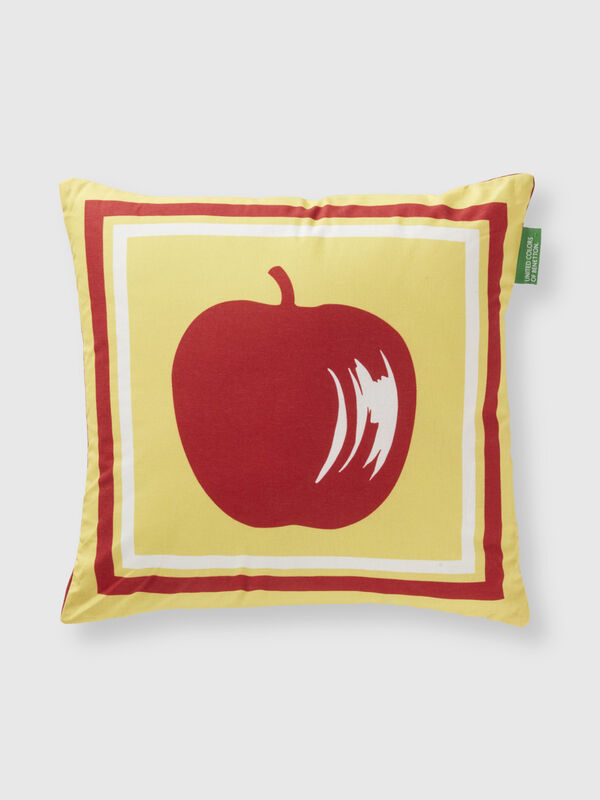 Pillow with red apple print