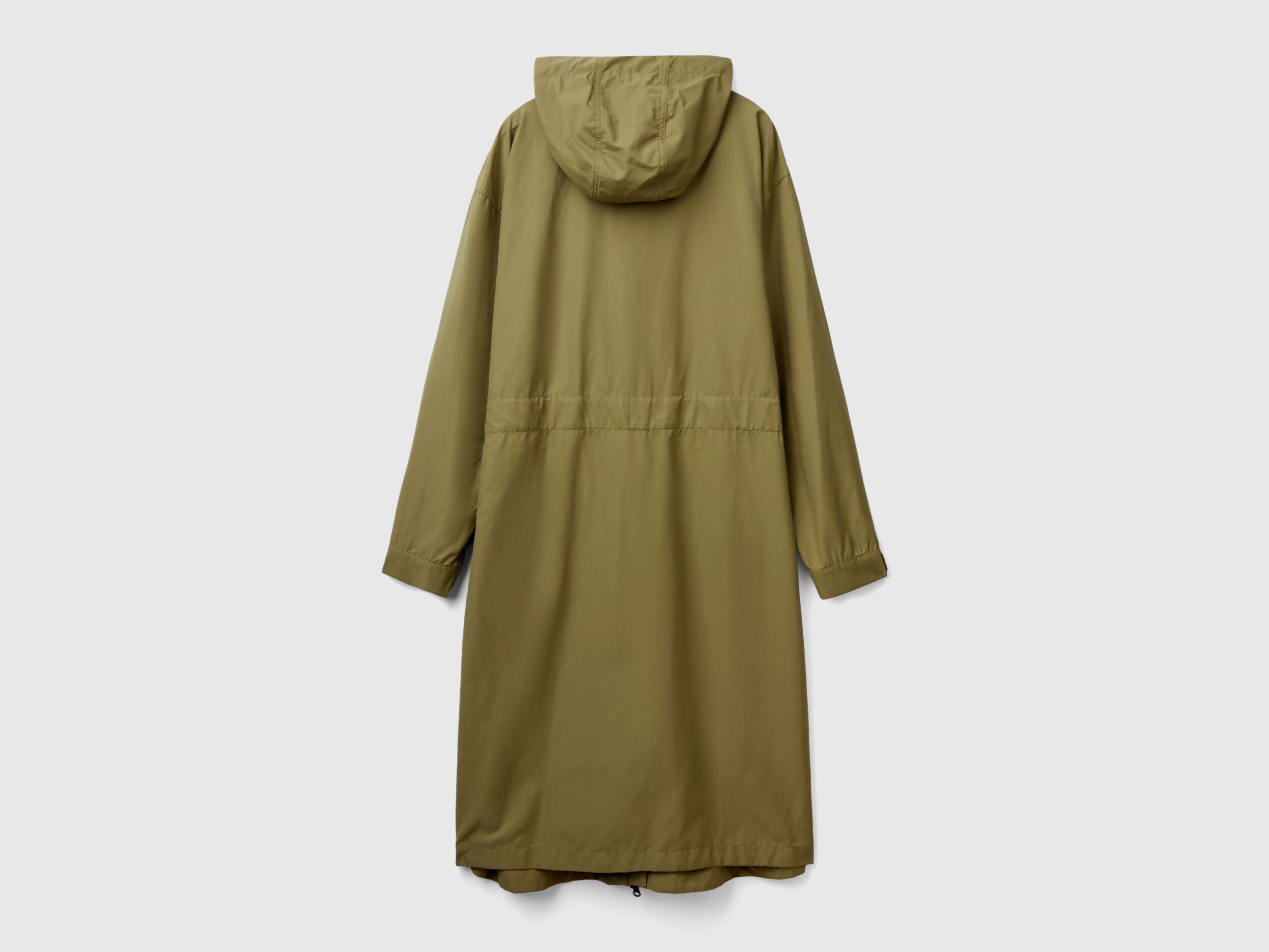 Parka in cotton and nylon Rain Defender blend Green Benetton