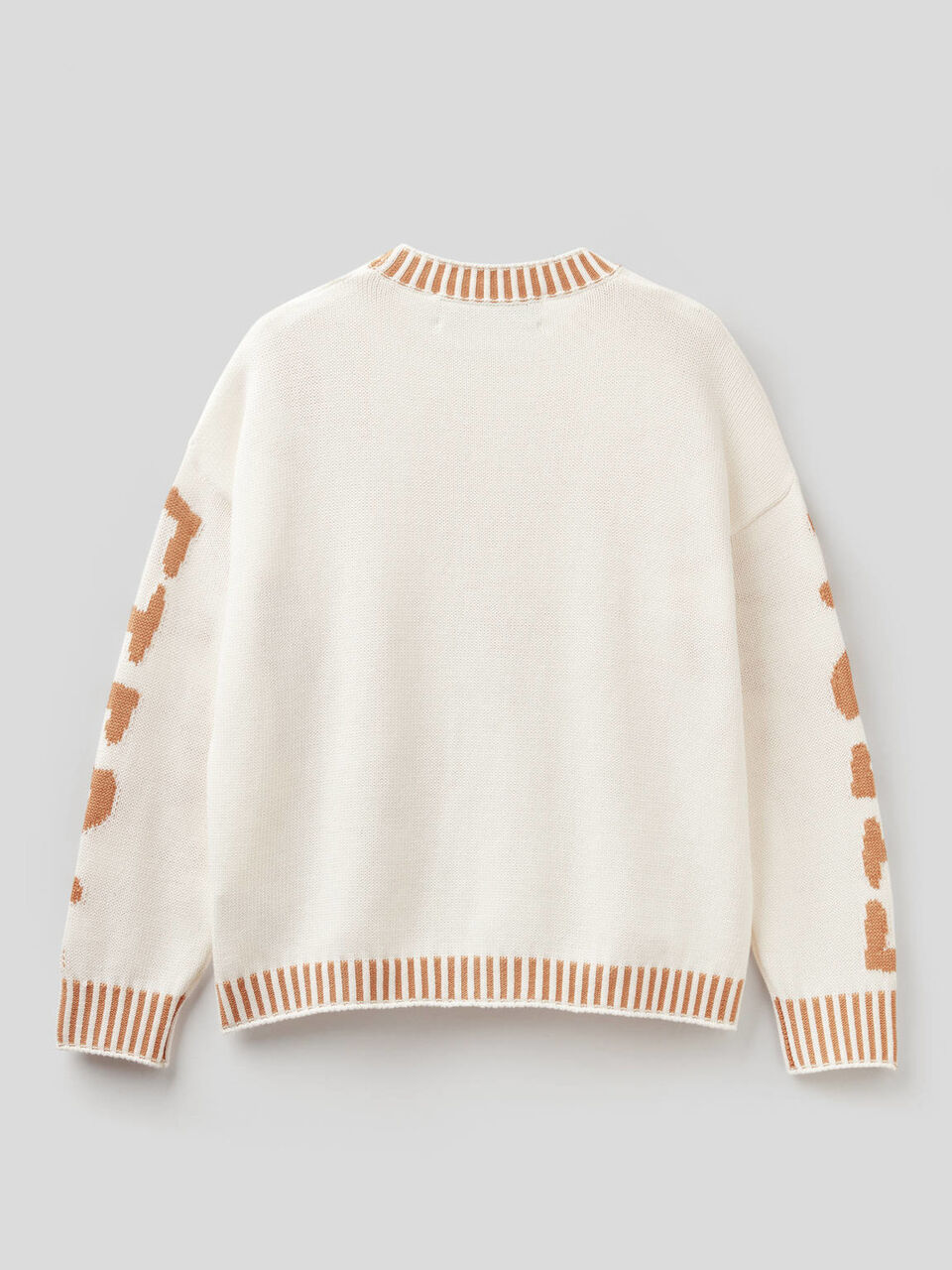 Cotton sweater with inlay motif image number null