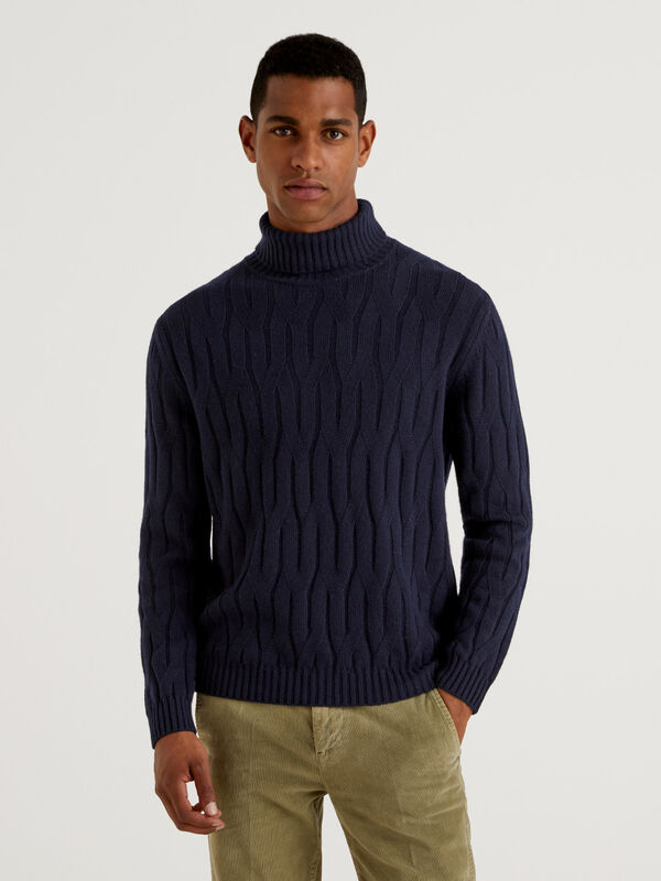Knit sweater in cashmere and wool blend Men