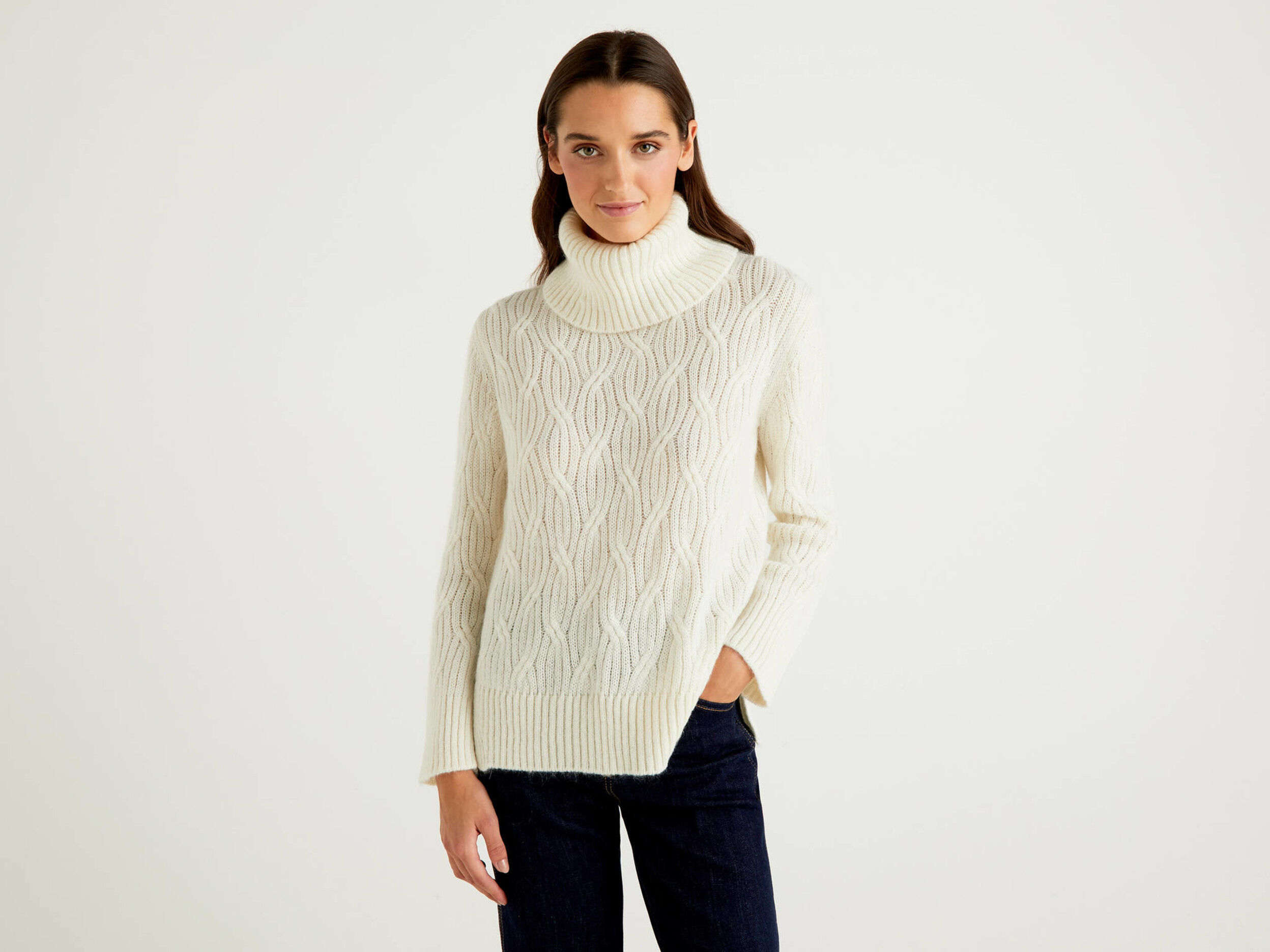 white turtleneck tunic