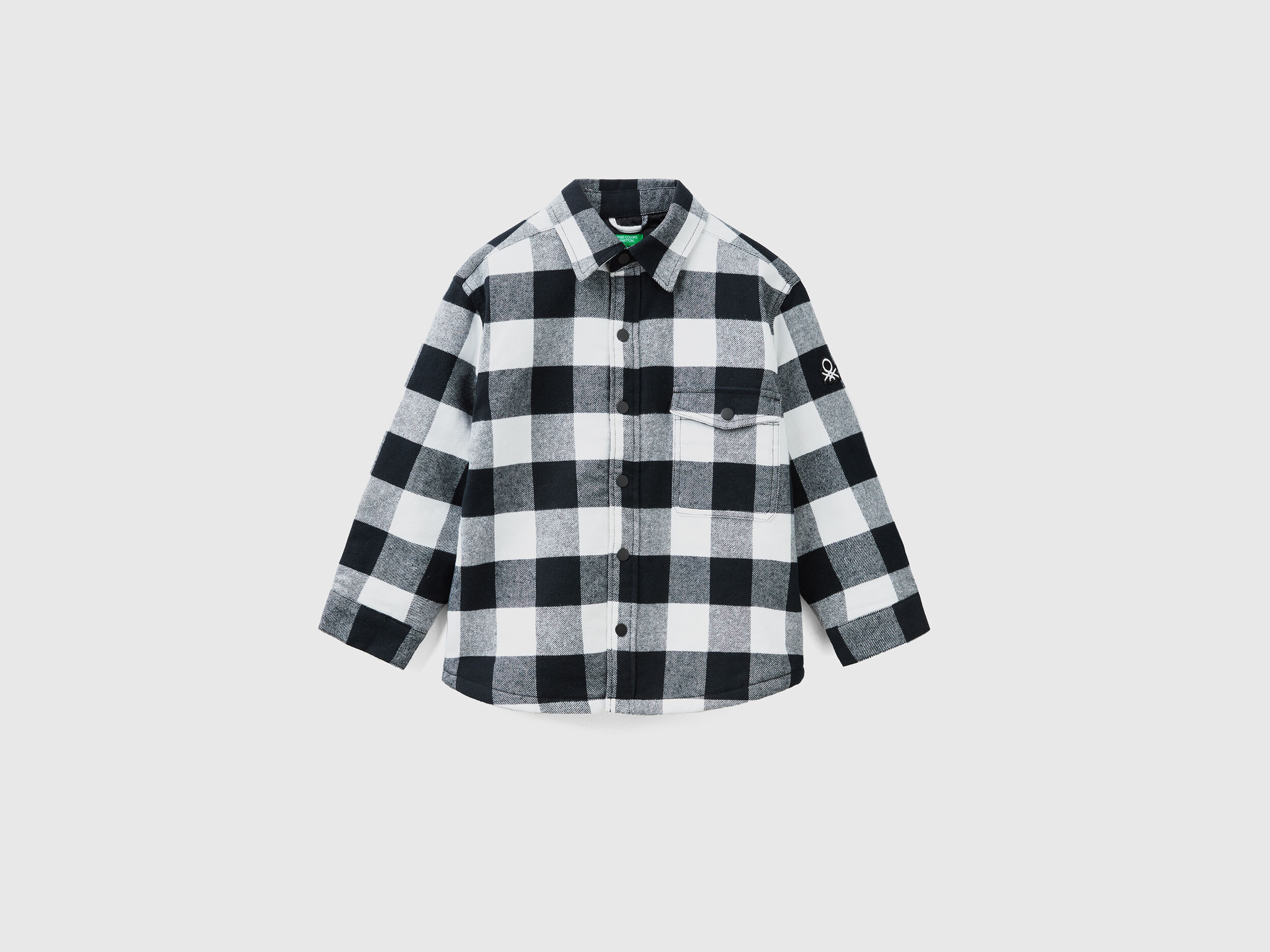Oversized check Shirt Jacket Multi color Benetton