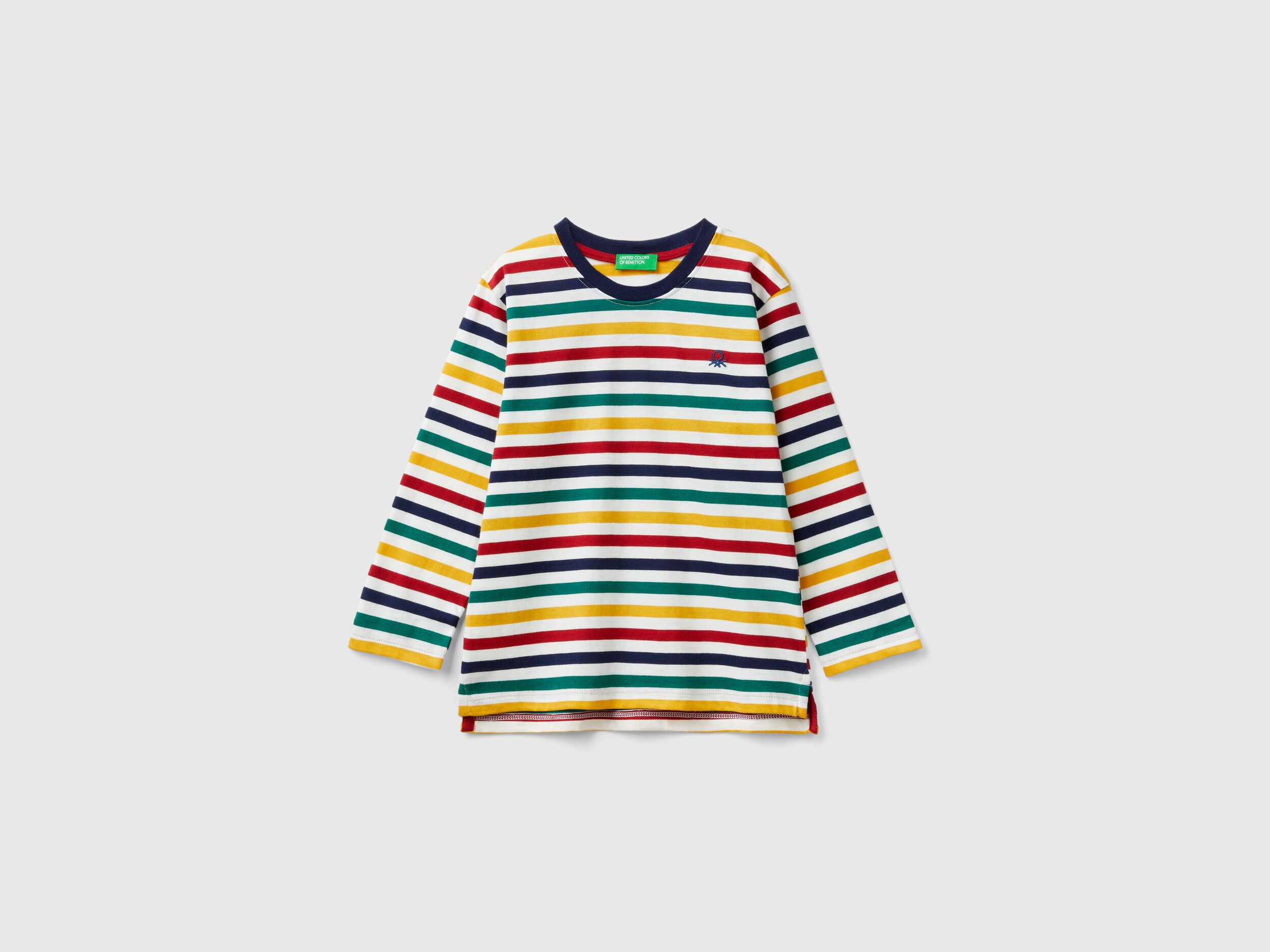 Striped t-shirt in 100% cotton - Multi-color | Benetton Striped t-shirt in 100% cotton - Multi-color | Benetton
