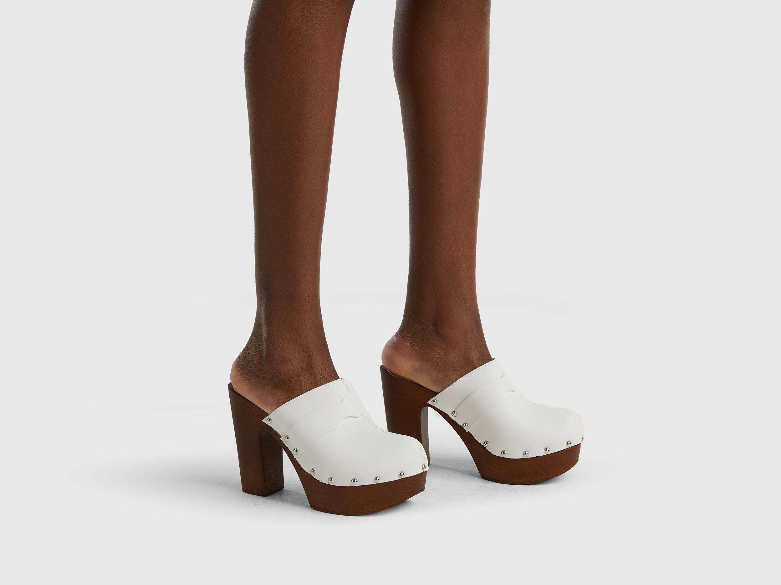White top clog heels