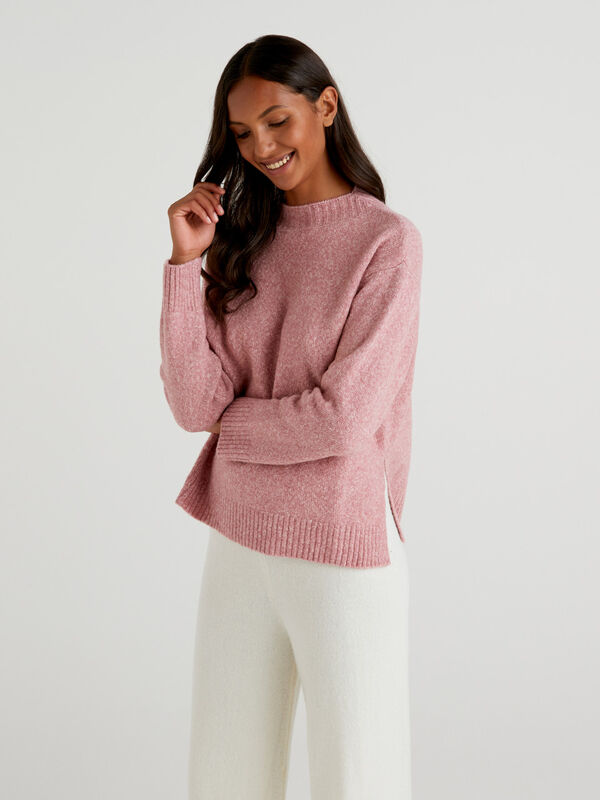 Boxy fit sweater in bouclé wool blend Women