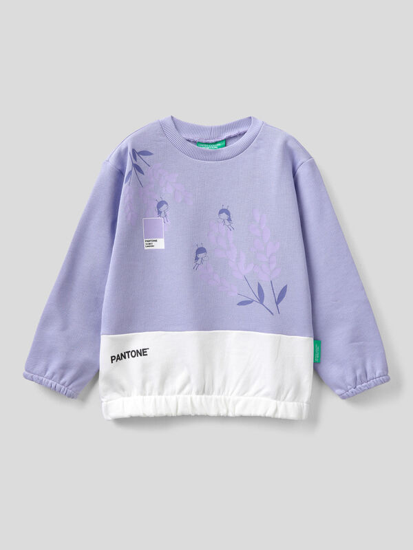 BenettonxPantone™ lilac sweatshirt with print Junior Girl