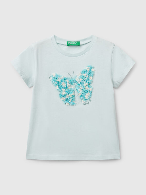 T-shirt with petal effect applique Junior Girl