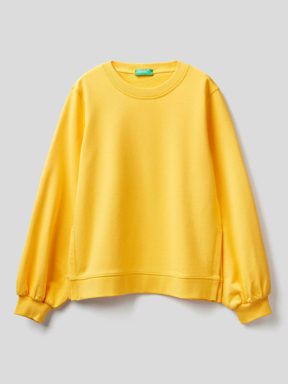Cotton sweatshirt with puff sleeves image number null