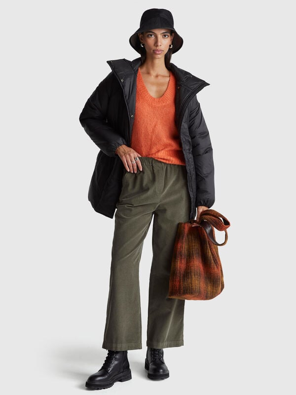 Pantalones anchos de terciopelo Mujer