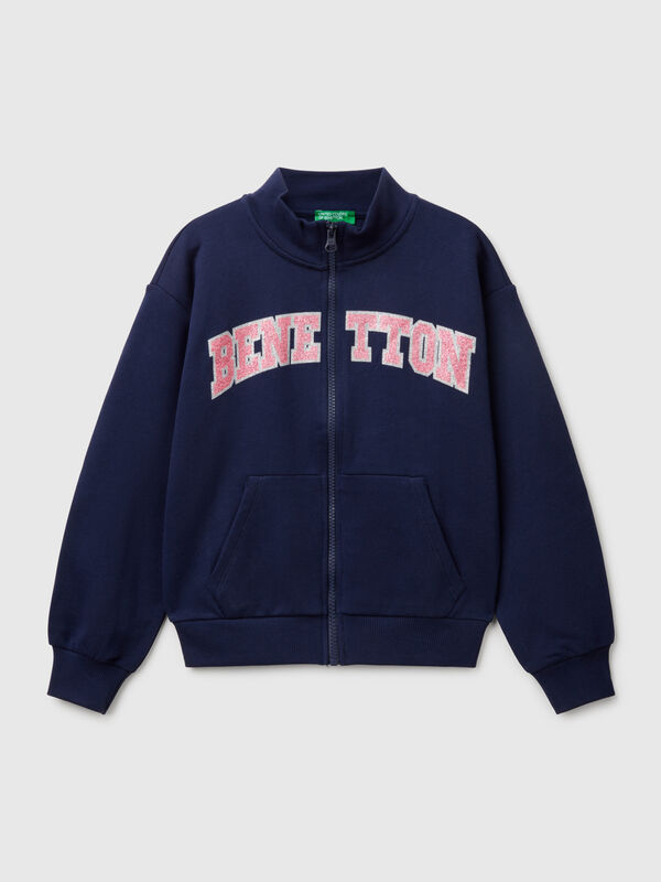 Sudadera con cremallera y cuello alto Niña