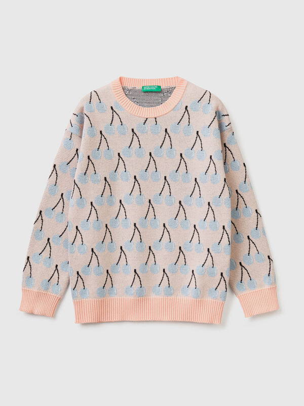 Pink sweater with cherry pattern Junior Boy