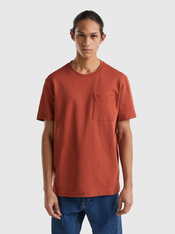 Camiseta de 100 % algodón con bolsillo Hombre