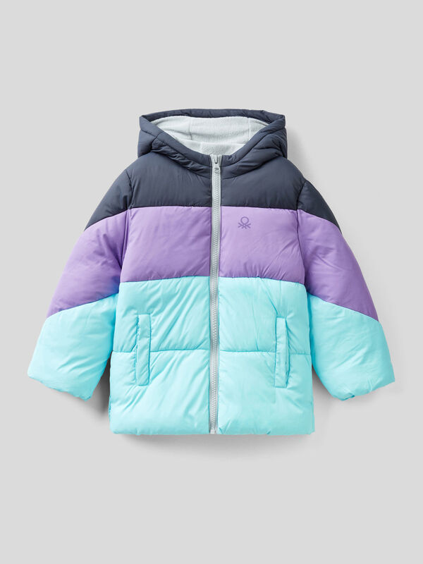 Color block puffer jacket Junior Girl