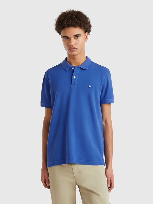 Cornflower blue regular fit polo Men