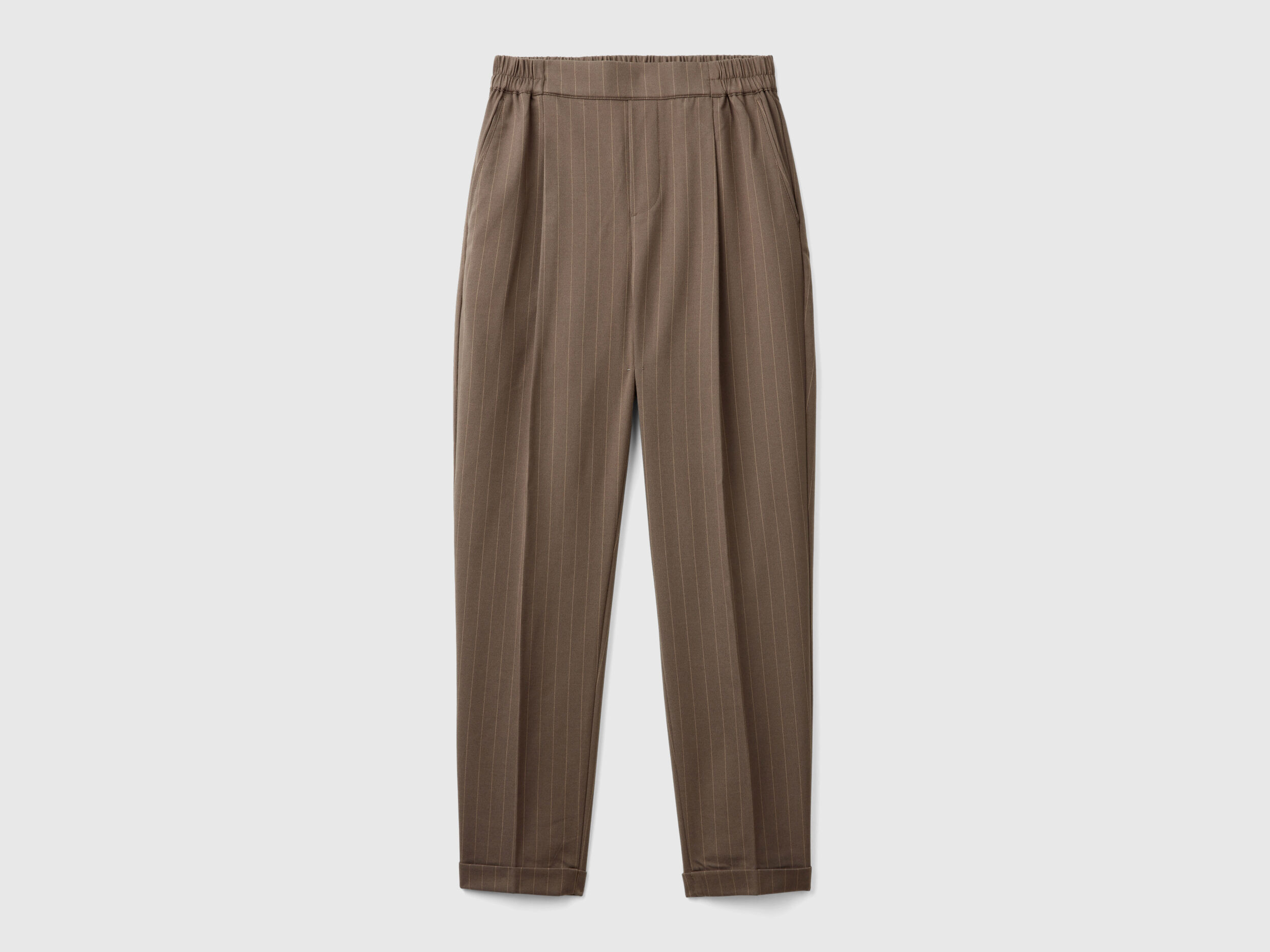 Pinstripe flannel trousers - Dove Gray | Benetton Pinstripe flannel trousers - Dove Gray | Benetton