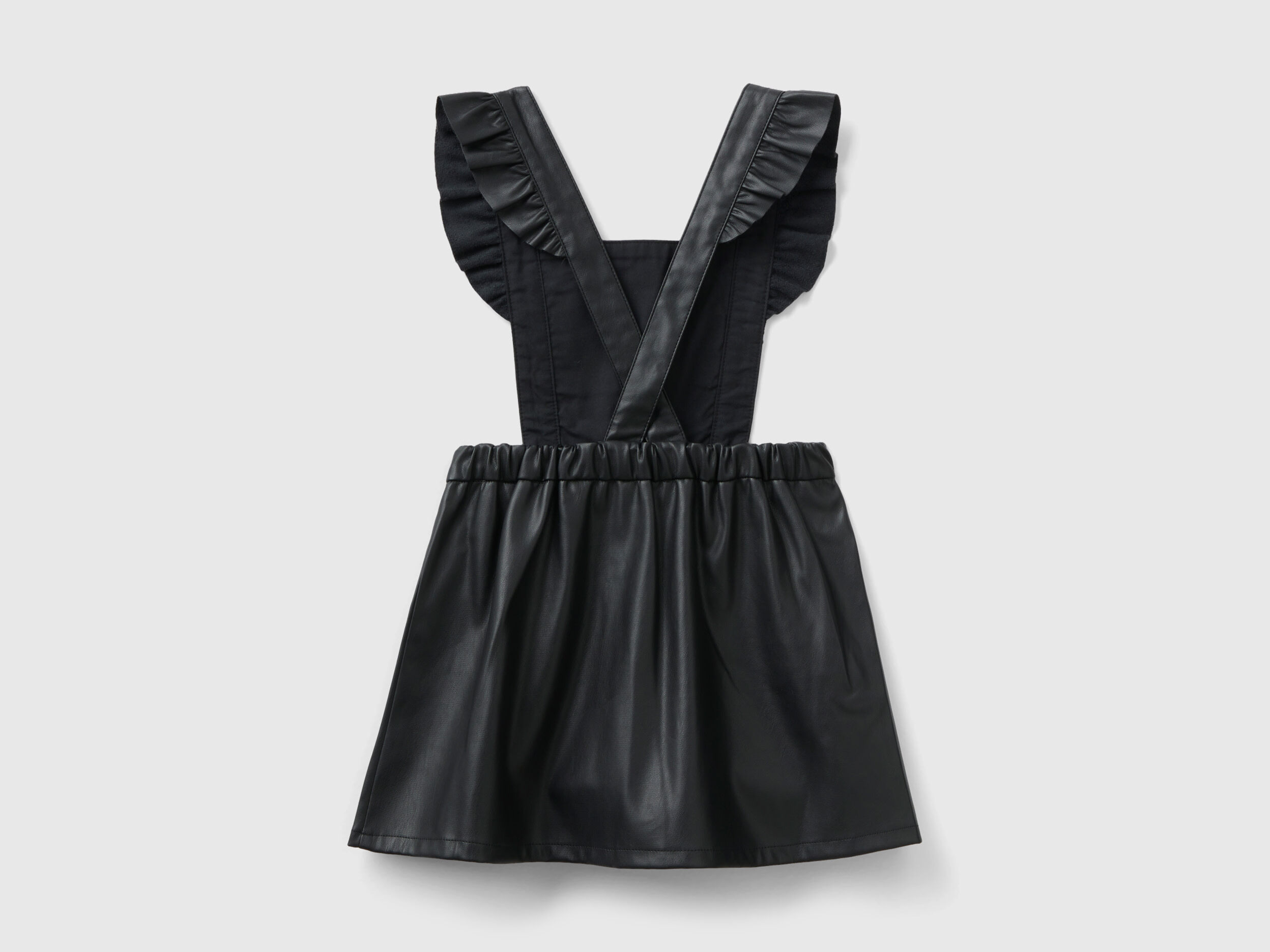 Overall skirt black leather discount