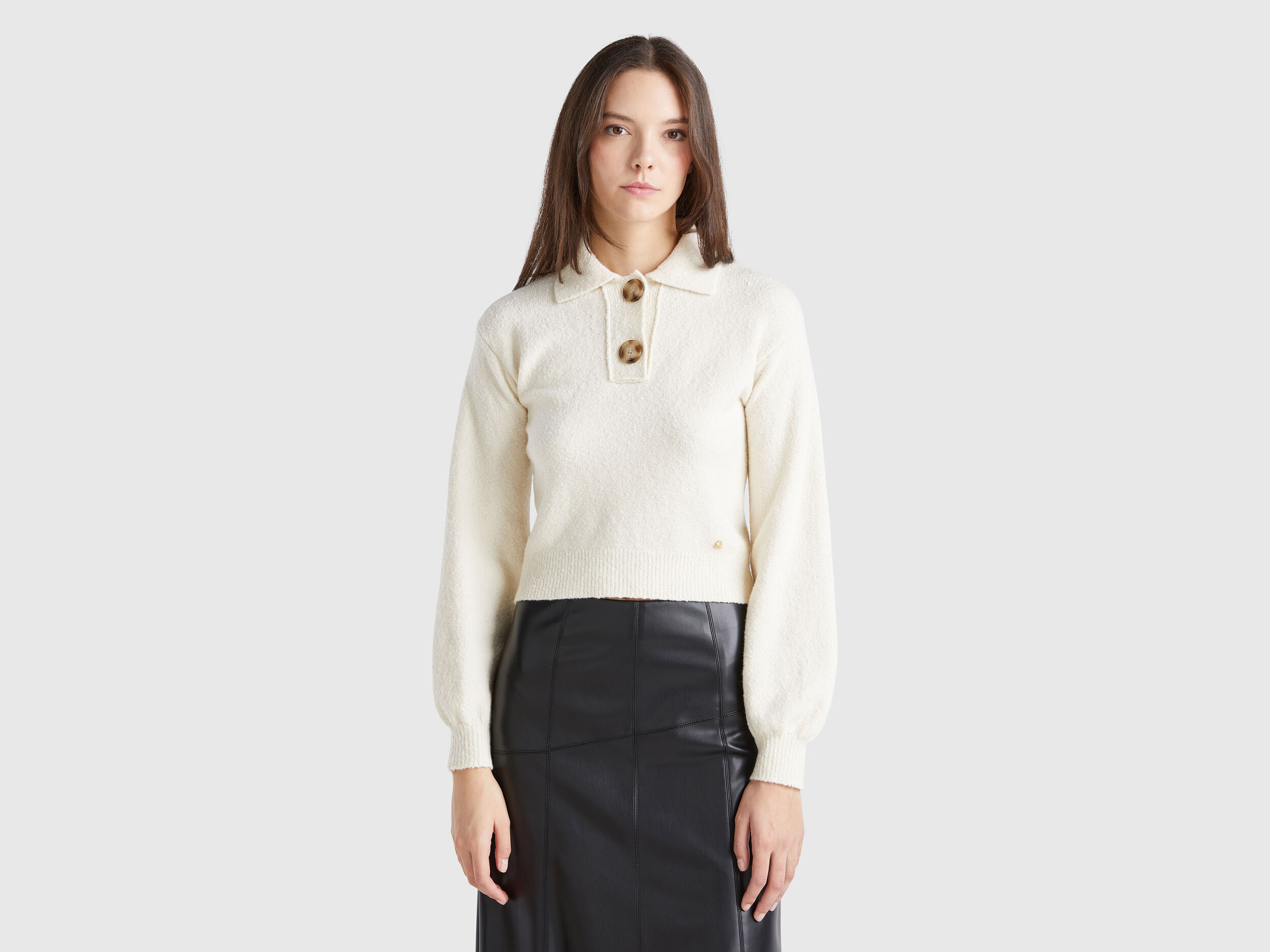 Polo manga larga mujer benetton new arrivals