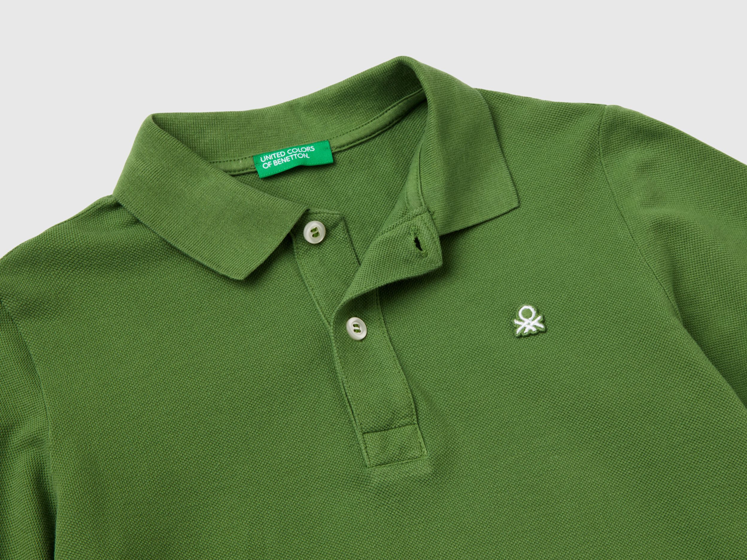 Slim fit polo in 100 organic cotton Green Benetton