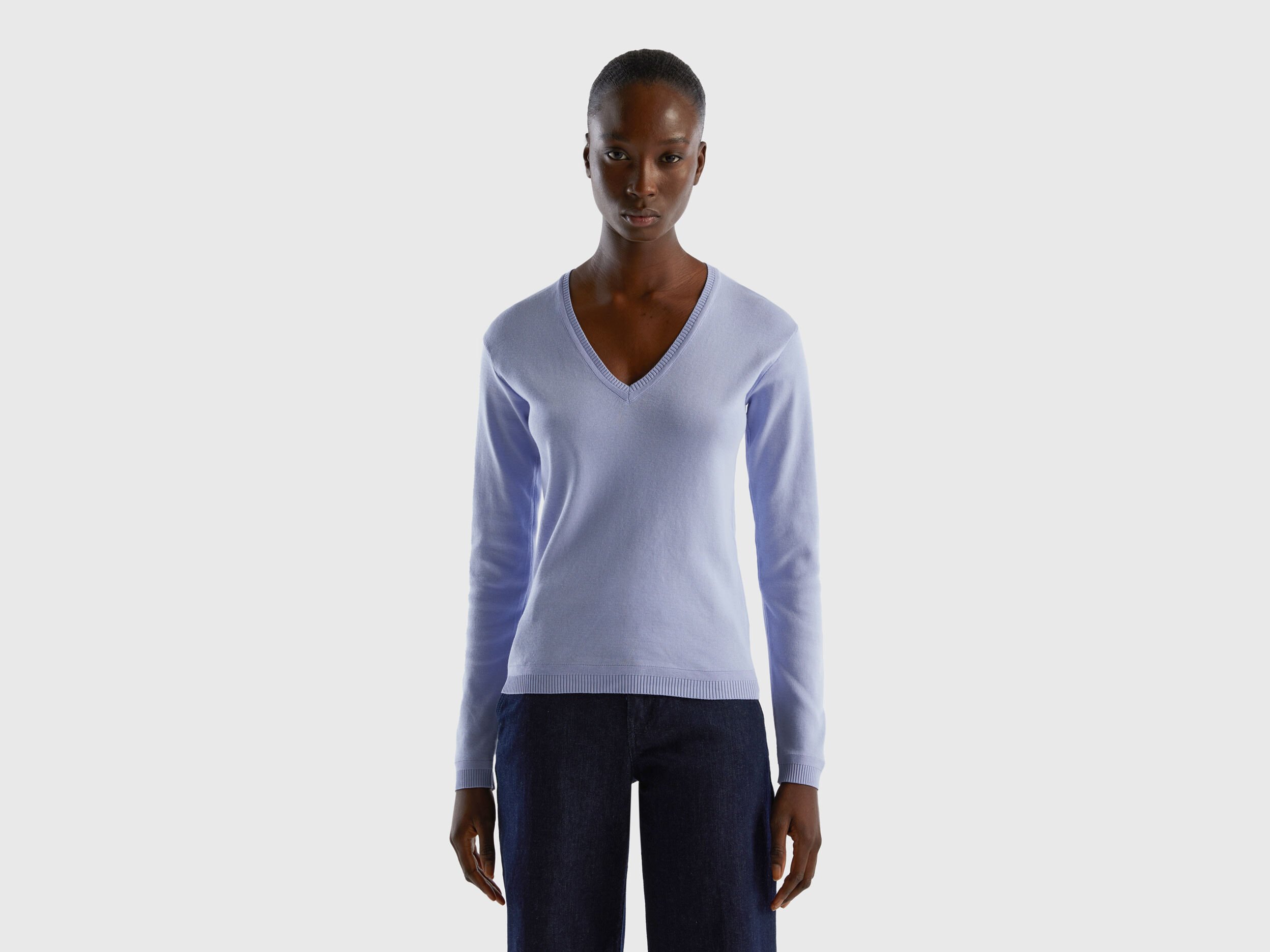 Women's cotton hotsell v neck sweater