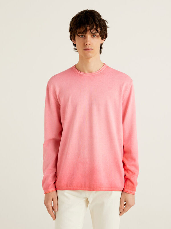 Sweater with raw cut finish Men