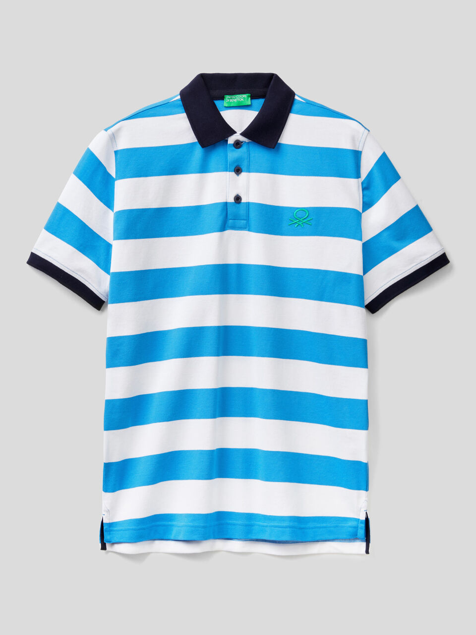 Polo de rayas de algodón elástico image number 1