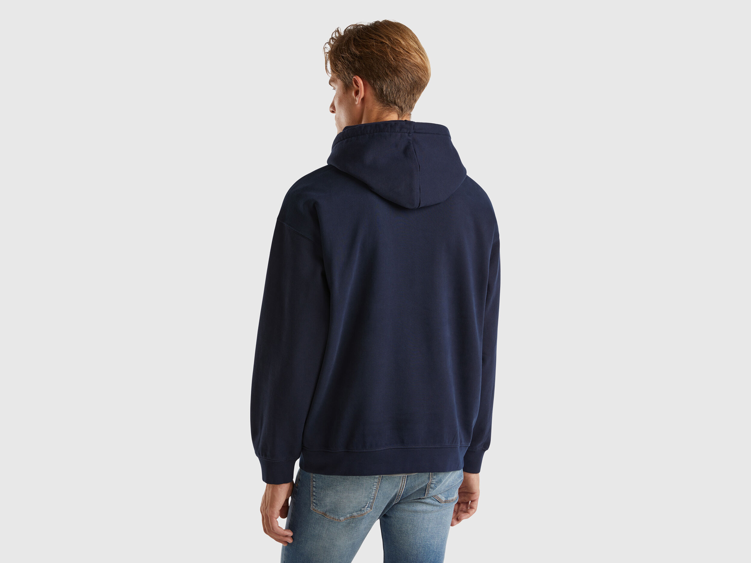 100% cotton hoodie - Dark Blue | Benetton
