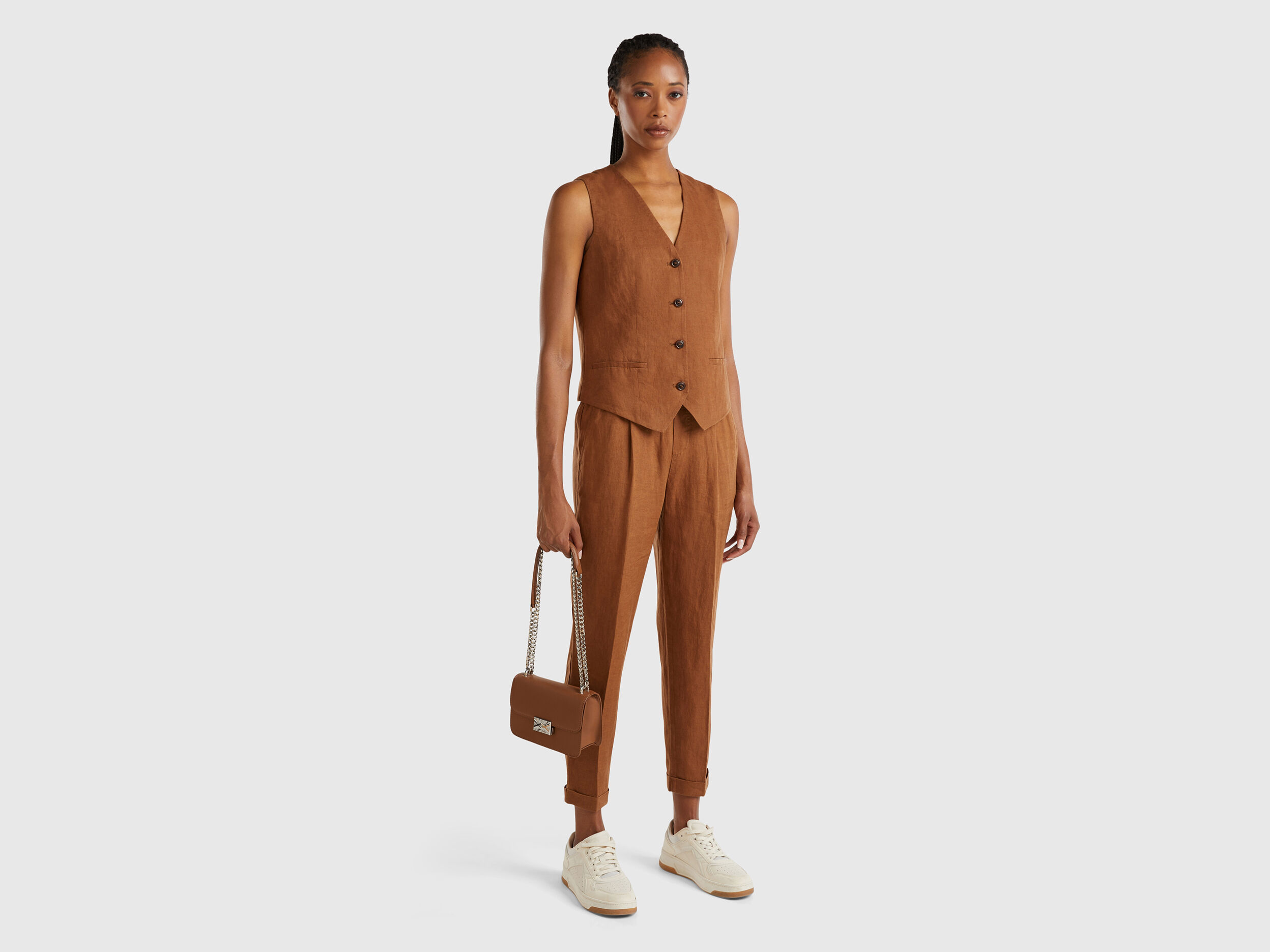Pure linen trousers womens clearance