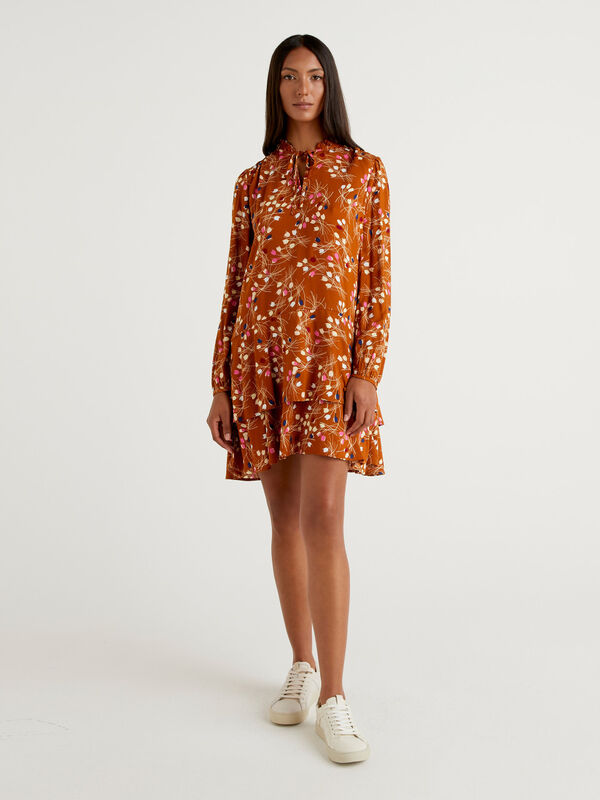 Patterned dress in sustainable viscose Women