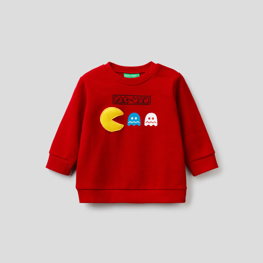 Pac-Man sweatshirt with audio applique