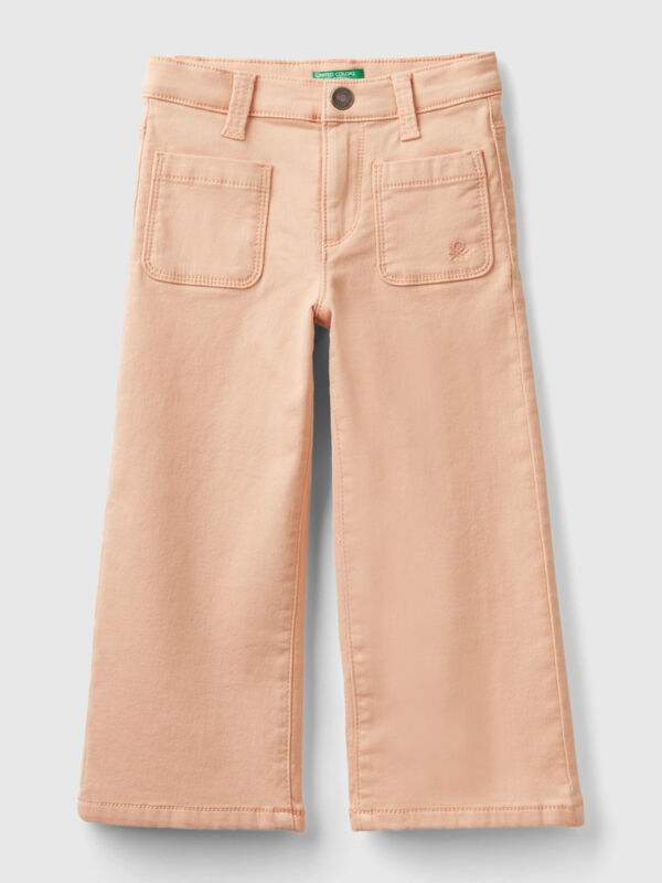 Wide trousers in stretch cotton Junior Girl