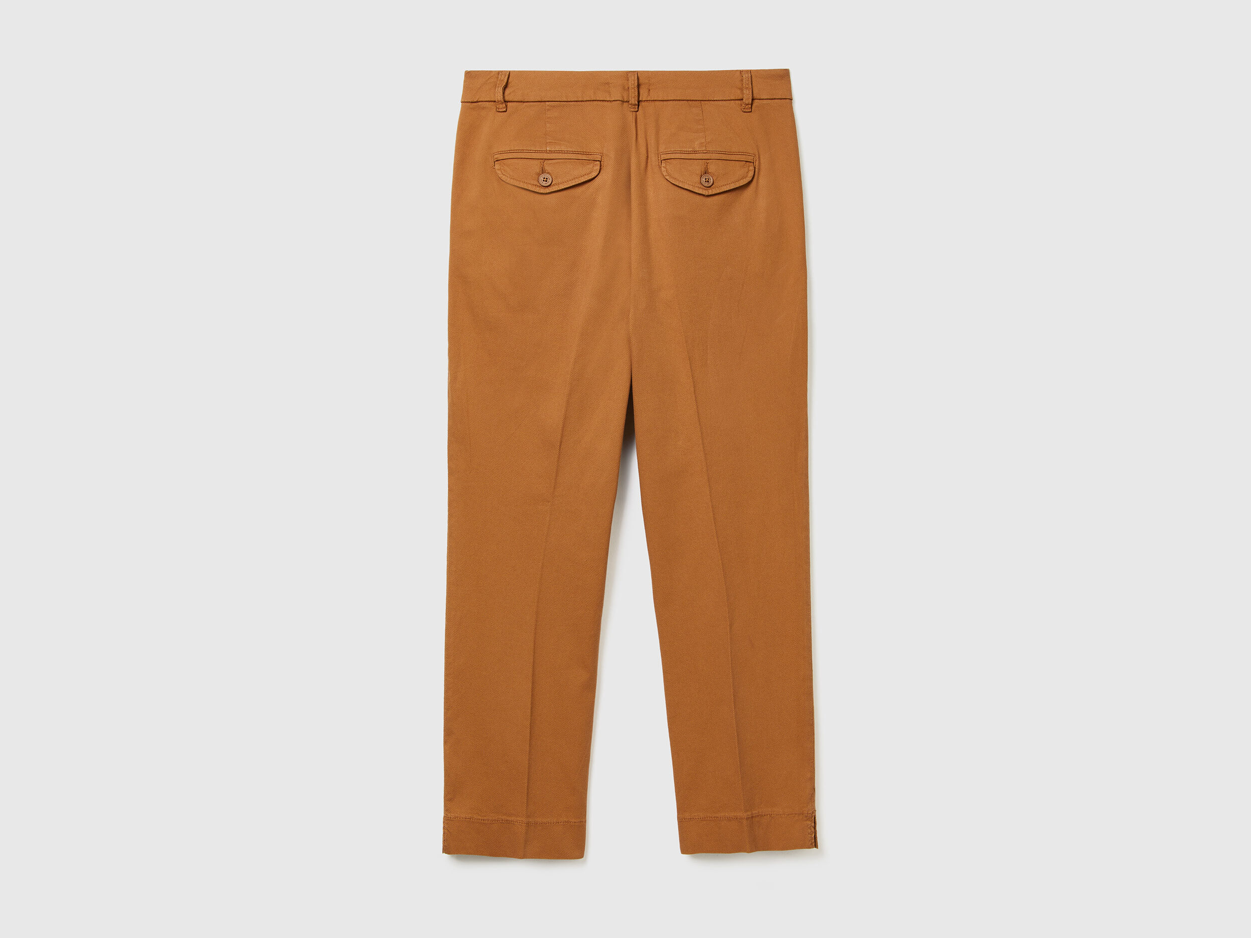 Cropped chinos in stretch cotton Beige Benetton