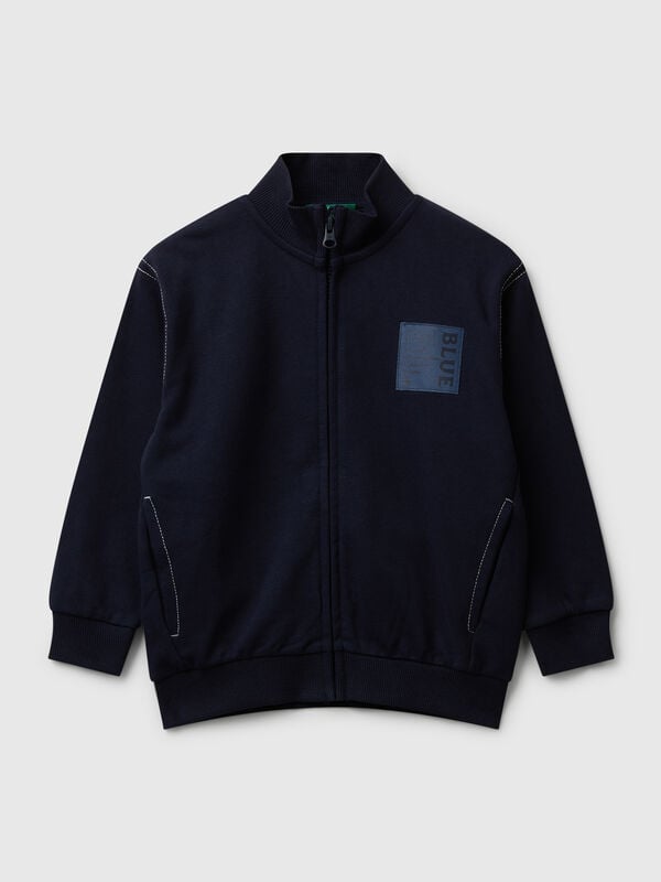 Sudadera con cremallera y estampado texturizado Niño